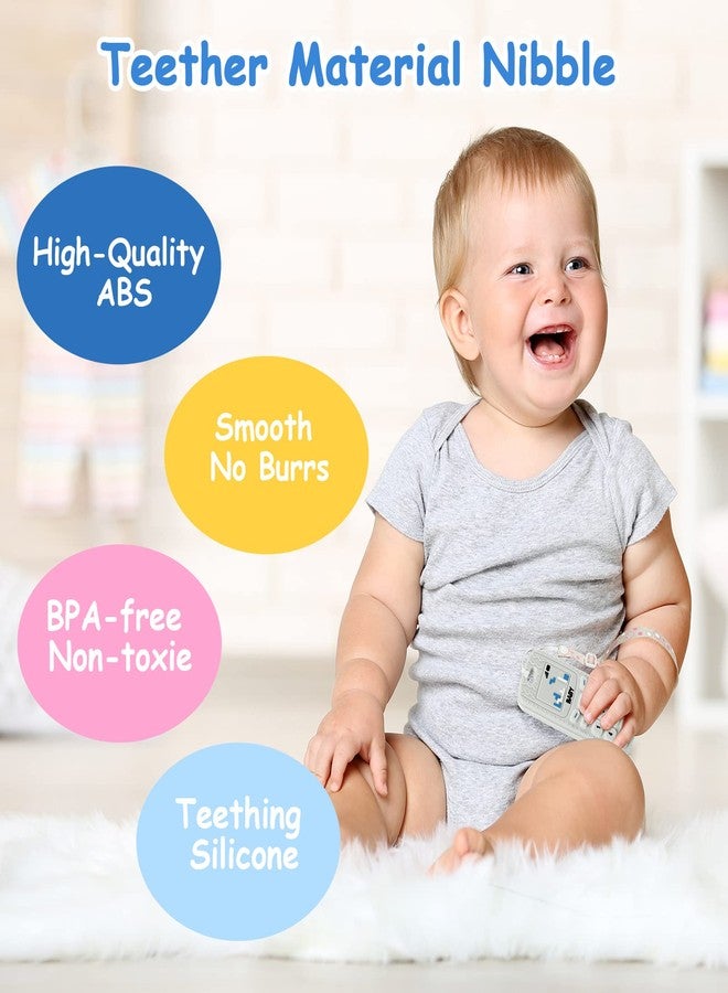 Aolso Baby Teether Toys, Silicone Baby Teething Toys Phone Shape with Pacifier Clip, Soft Teething Toys for Toddlers, BPA Free, Boys Girls Baby Chew Toys, Teethers for Babies 0-6 Months (Beige) - Image 4